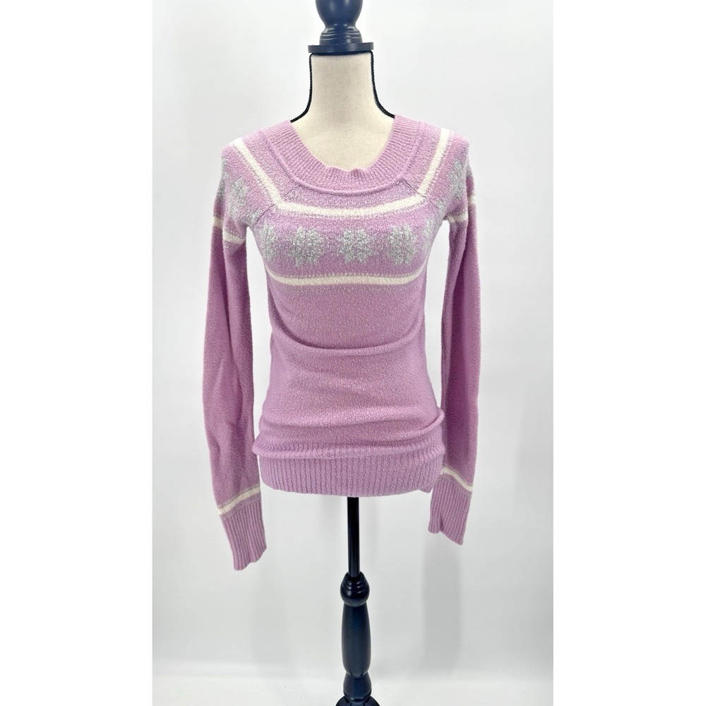 VTG Y2K Rue21 Nordic Knit Sweater 90s Slim Fit Small Retro Classic Cozy Layer